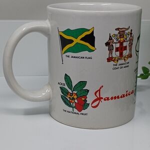 Jamaica Themed White Ceramic Mug